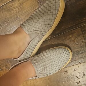 Woven Slip-On Shoes in Gray